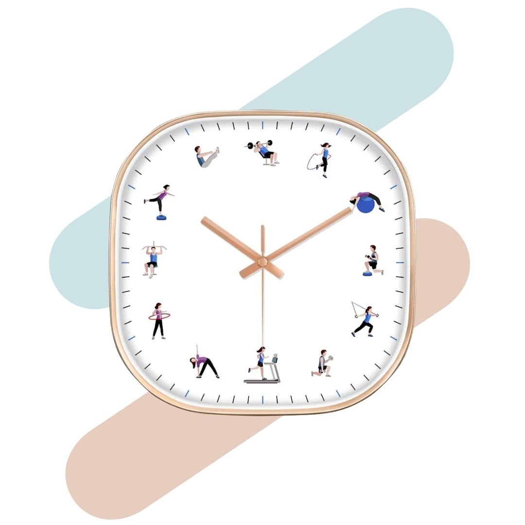 Silence non-ticking Plastic Frame Sport Square Wall Clock