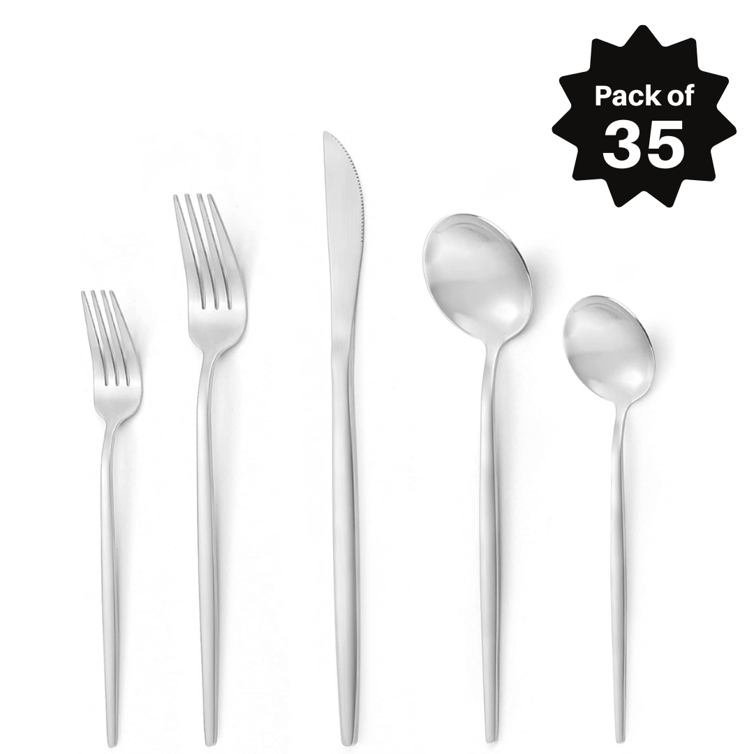 Home And Hotel Flatware & Cutlery Set  for Kitchens | Spoon Set of 35