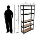 5-Tier Heavy Duty Black Storage Shelves with file support bar - Star Work 
