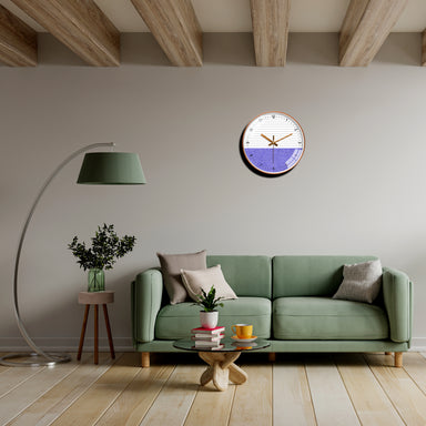 Wall Clock for Home | Living Room| Office | Purple & White - Star Work 