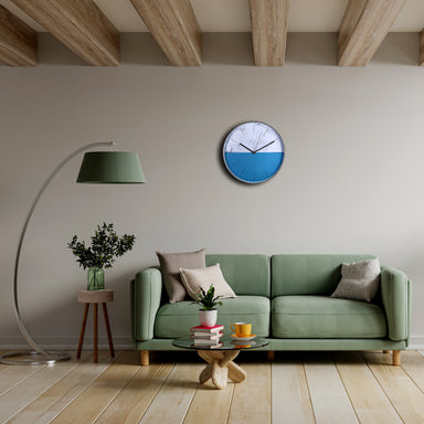 Wall Clock For Bedroom & Home | Silence White-Blue Wall-Clock - Star Work 