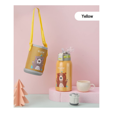 Kids Water Bottle | Insulated sipper Water Bottles For Kids Yellow - Star Work 