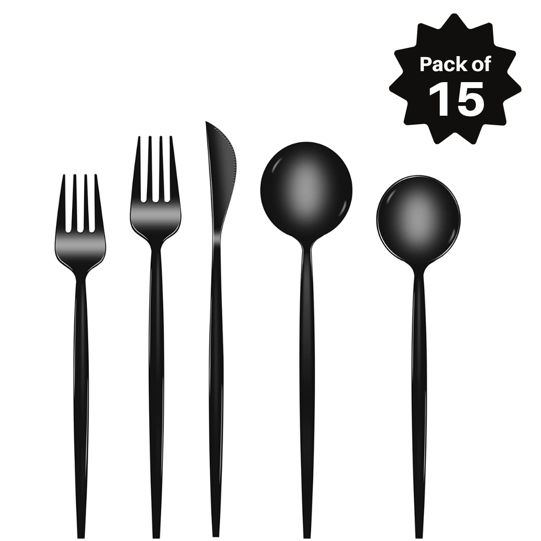 Home and Hotel Flatware & Cutlery Set for Kitchens | Spoon Set of 15