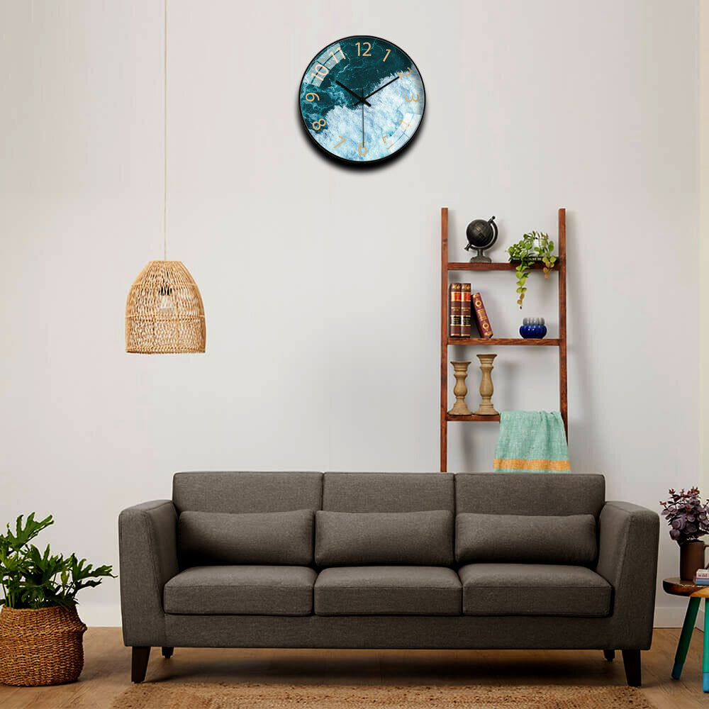 Wall Clock for Home  | Office | Bedroom | Ocean Green Clock - Star Work 