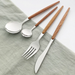 Stainless Steel Wooden Dinner Spoon Set for Home-Restaurant-Hotel Set Of 10 - Star Work 