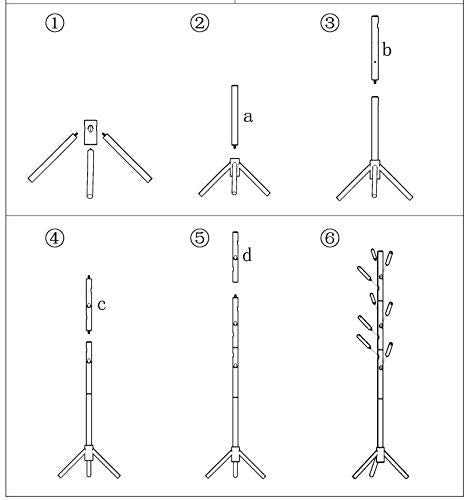 Wooden Tree Coat Rack Stand With Hooks For Suits (Beige)
