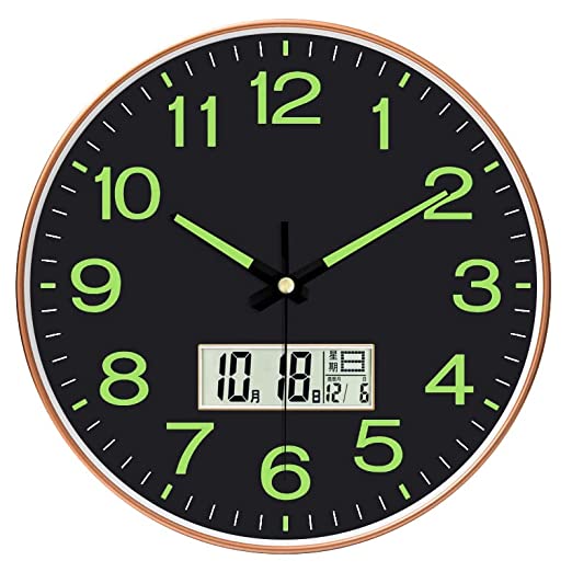 Digital Analog Wall Clock (Radium Analog Black)