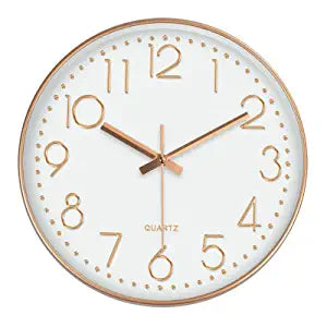 Silence Wall Clock Non-Ticking Quiet Decorative - Simple Rose Analog