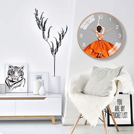 Silence Wall Clock Non-Ticking Quiet Decorative - Kids Doll Analog