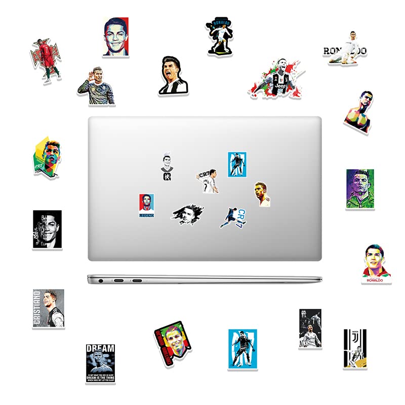 50 Pcs Stickers Of Ronaldo, Vinyl Waterproof Stickers for Water Bottles, Laptop, Skateboard Journaling Scrapbook.