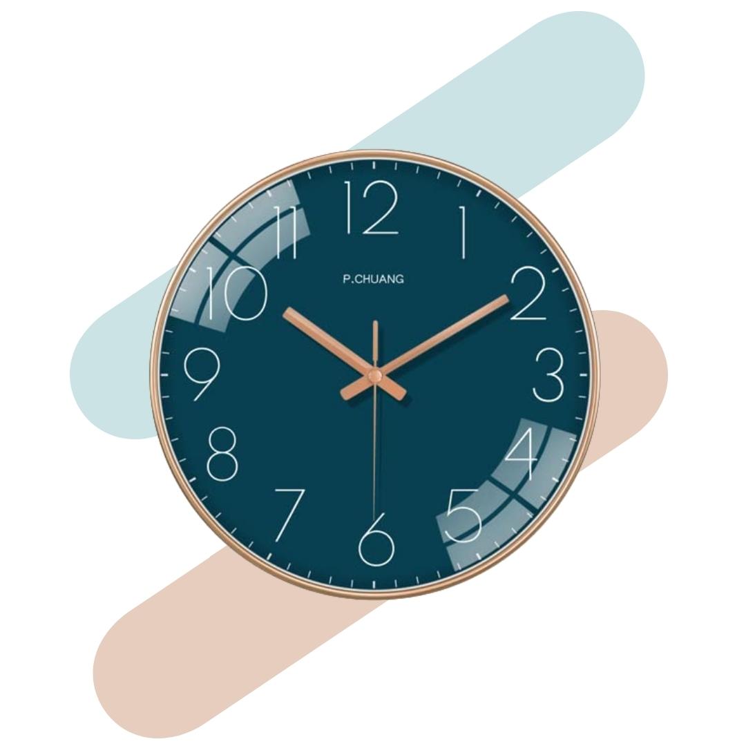 Wall Clock For Bedroom & Home | Silence Blue Wall-Clock