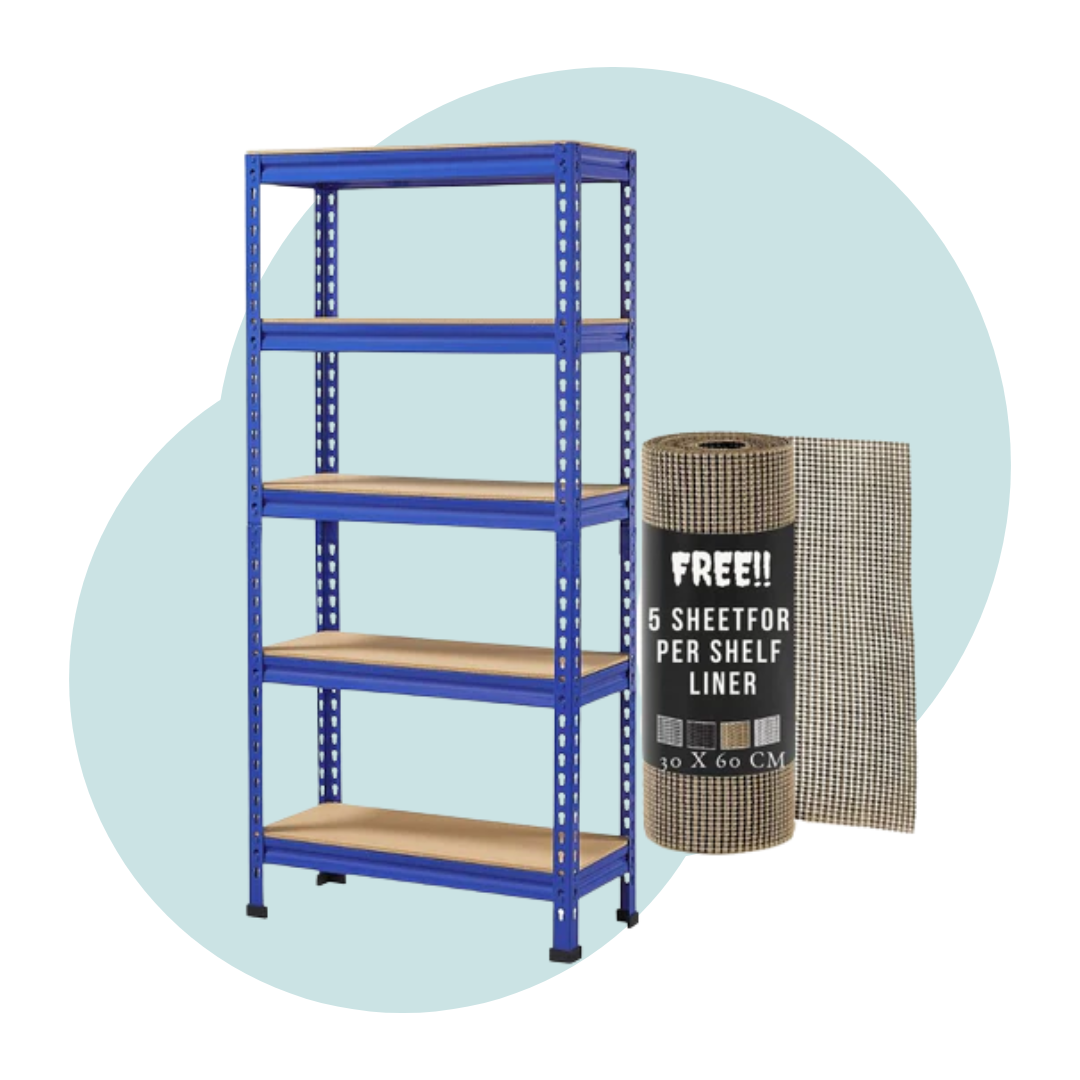 Racking Adjustable Shelves 5-Tier Storage Rack - Sky Blue