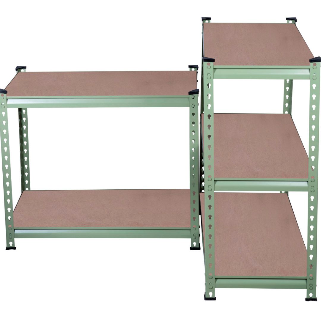 Metal Adjustable Shelf For Garage Storage Utility | Olive Green Color Rack - Star Work 