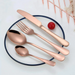Hotel Dinnerware Mirror Cutlery European-Style Tableware Rose Gold Set of 24 - Star Work 