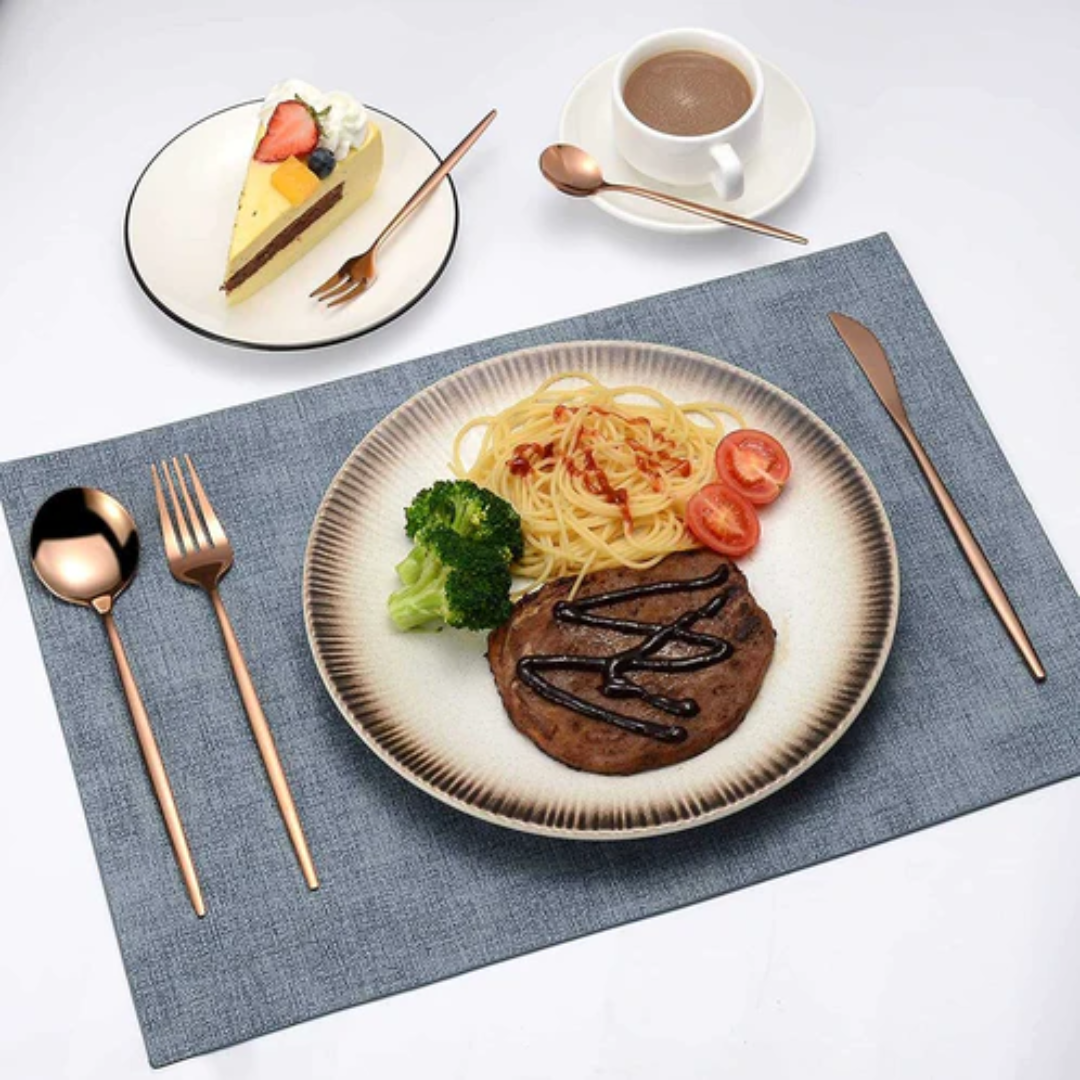 Hotel Dinnerware Mirror Cutlery European-Style Tableware Rose Gold Set Of 40 - Star Work 