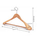 Home Deluxe Curved Solid coat Hangers with Anti-Slip Bar Pack Of 06 - Star Work 