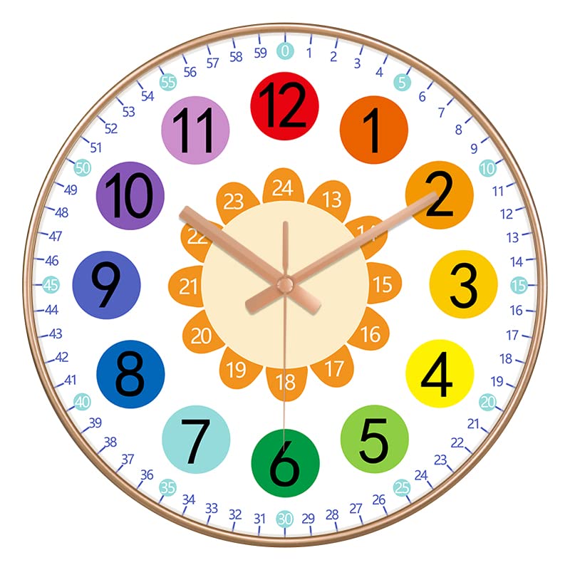 Silence Wall Clock Non-Ticking Quiet Decorative - Fruity Analog Round