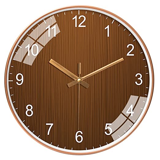 Silence Wall Clock Non-Ticking Quiet Decorative - Chocolate Analog Clock