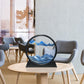 STAR WORK Moving Sand Art Picture Round Glass 3D Deep Sea Sand scape in Motion Display Flowing Sand Frame Relaxing Desktop Home Office Work Decor Black Frame (12 IN,7 IN, BLUE)