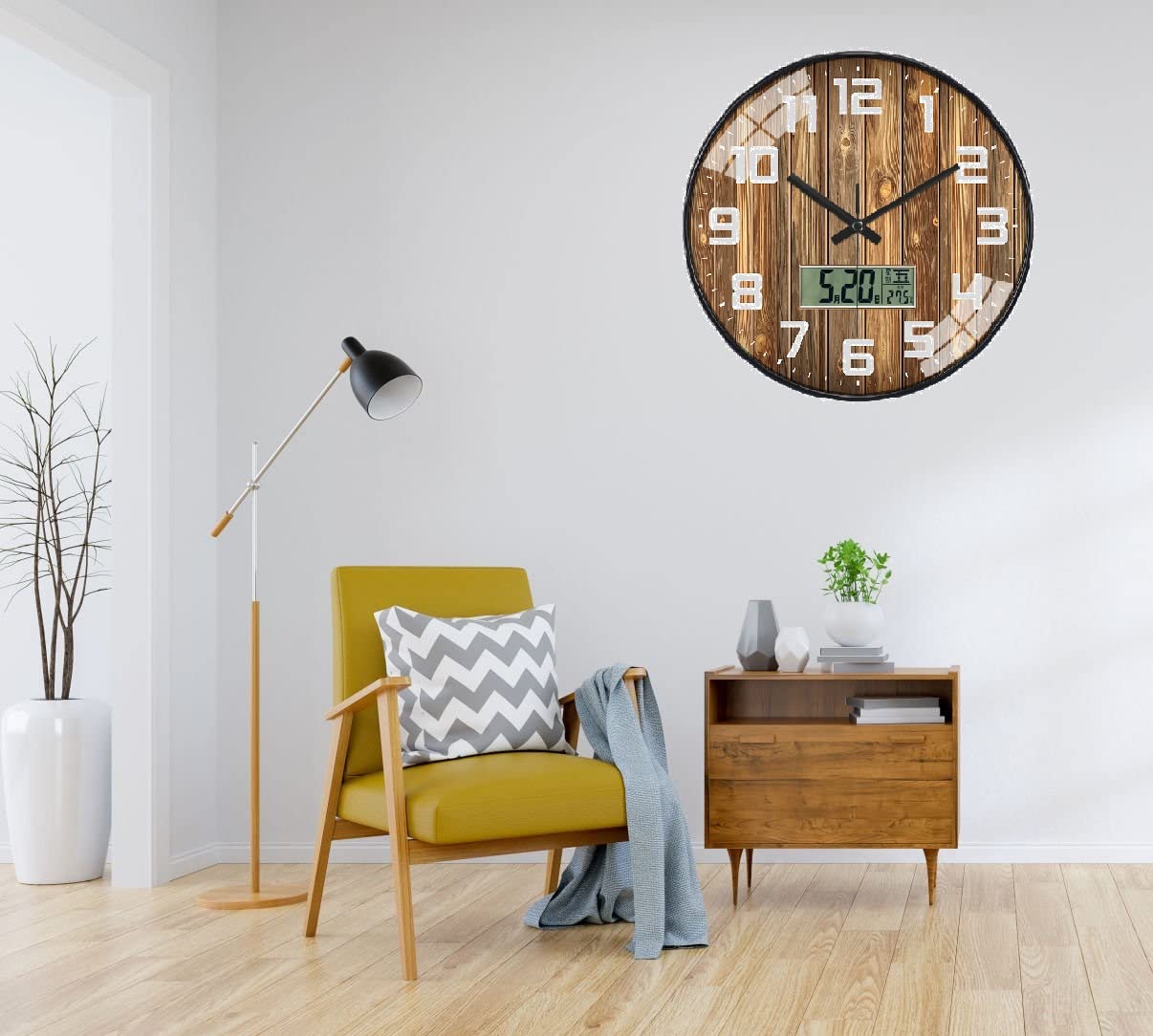 Silent Mute Wall Clocks | Plastics Frame Glass Cover (Rosewood Digital)