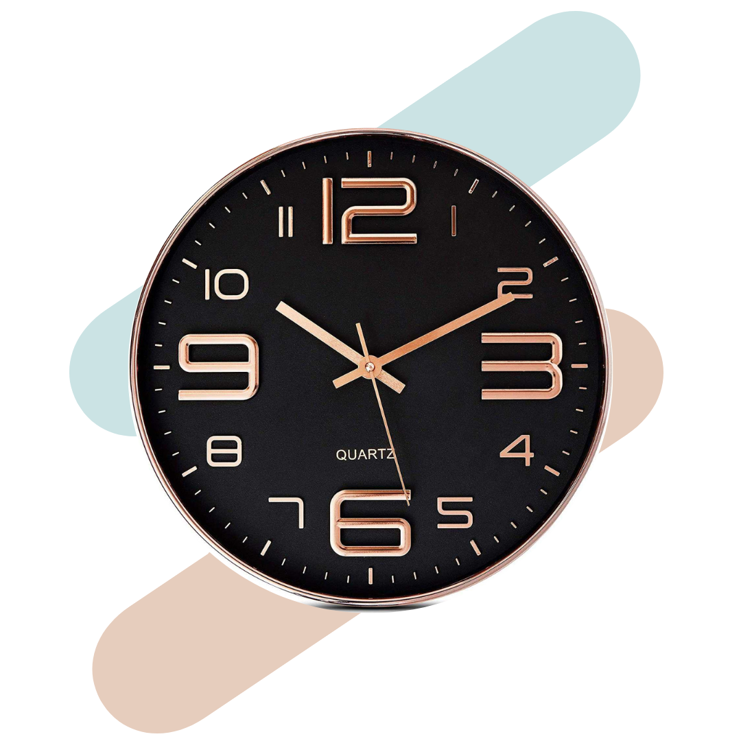 Star Work Wall Clock for Office & Home Use | Black Wall Clock
