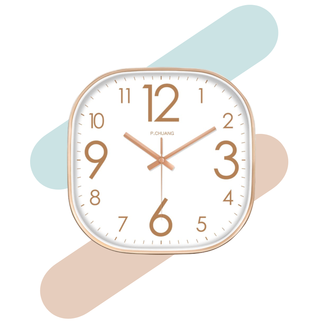 Silence non-ticking Plastic Frame Indian Square Wall Clock