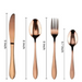 Hotel Dinnerware Mirror Cutlery European-Style Tableware Rose Gold Set of 08 - Star Work 