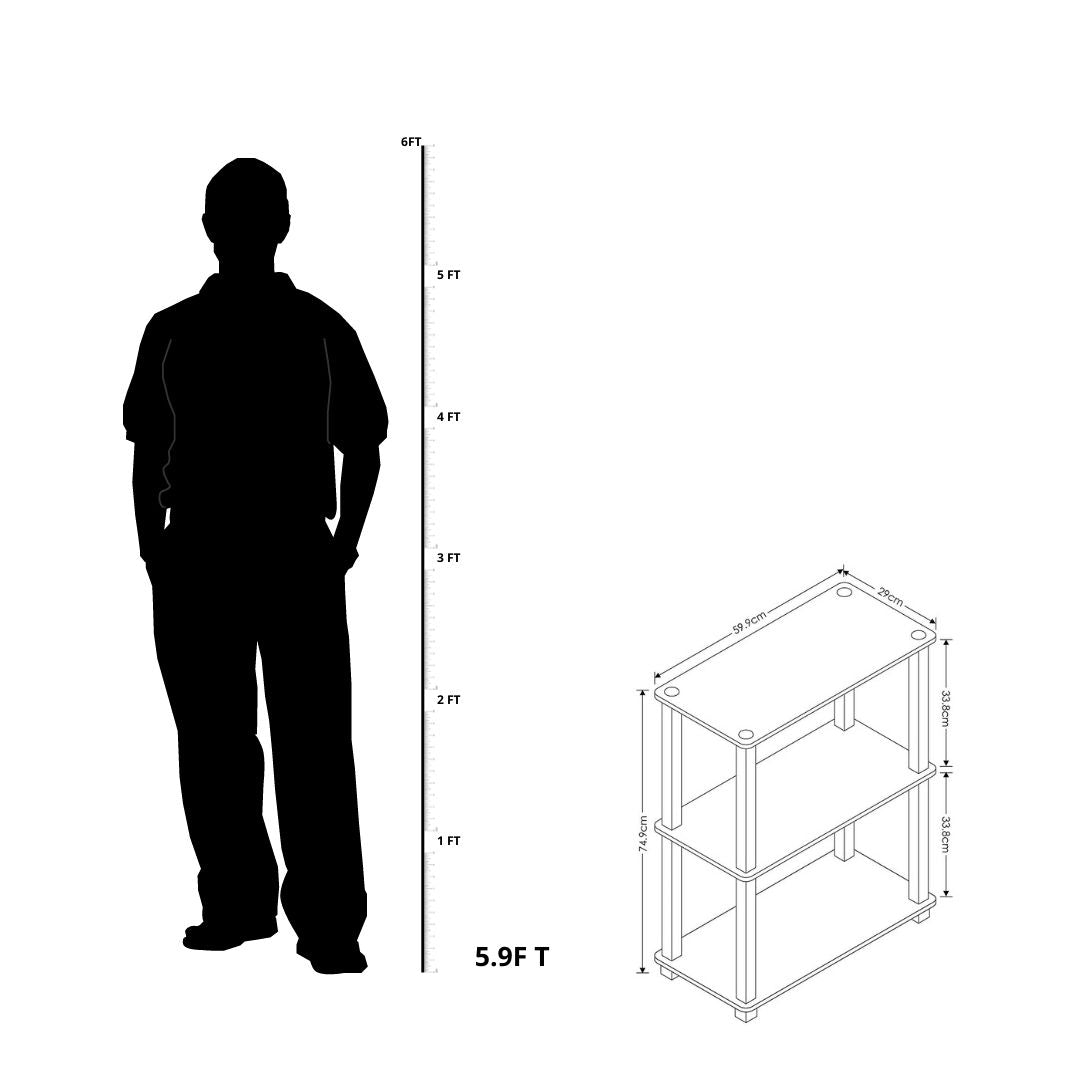 3-Tier Storage Shelf Rack Stand Turn-N-Tube End Table, Space Saving - Star Work 