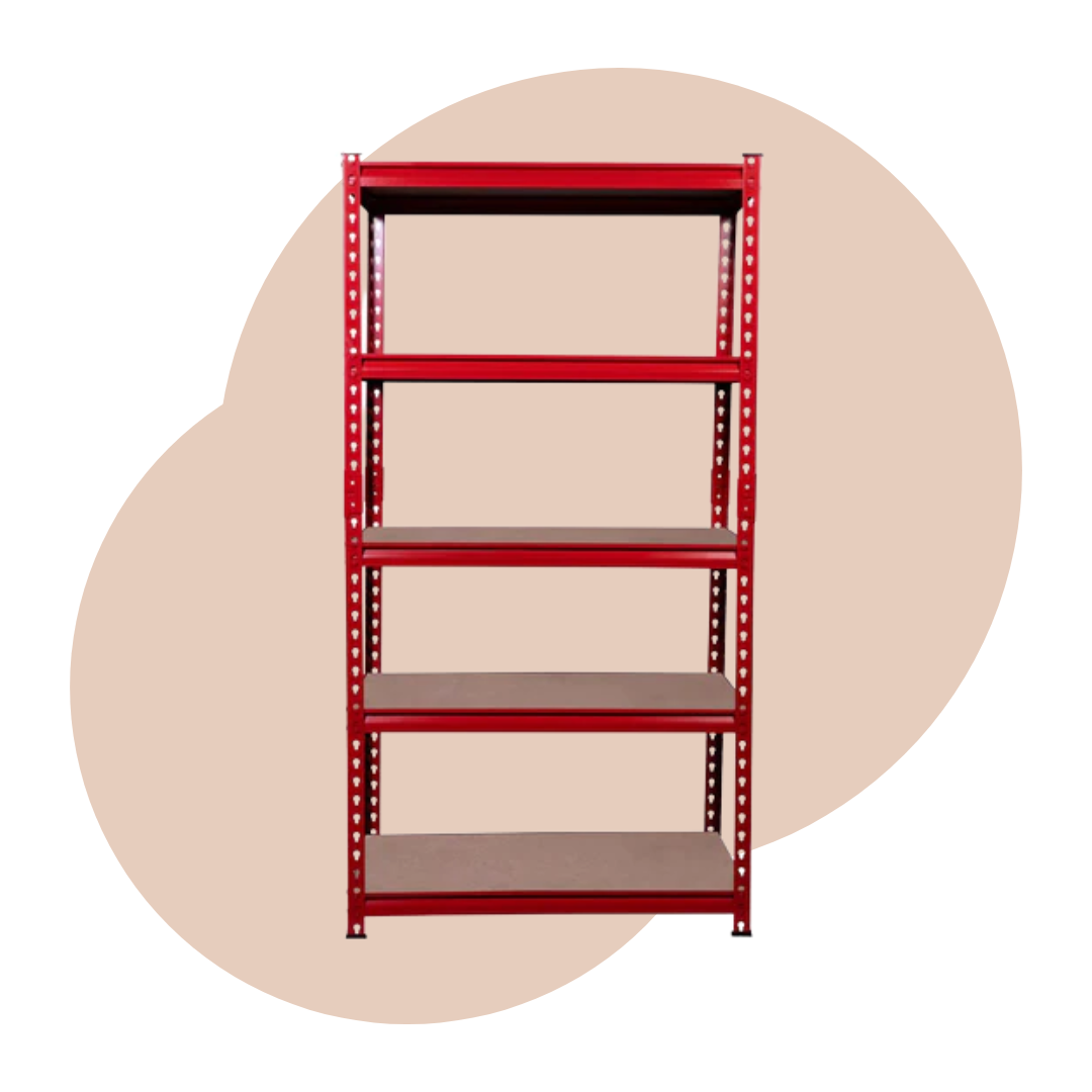 Metal Adjustable Shelf For Garage Storage Utility | Red Color Rack