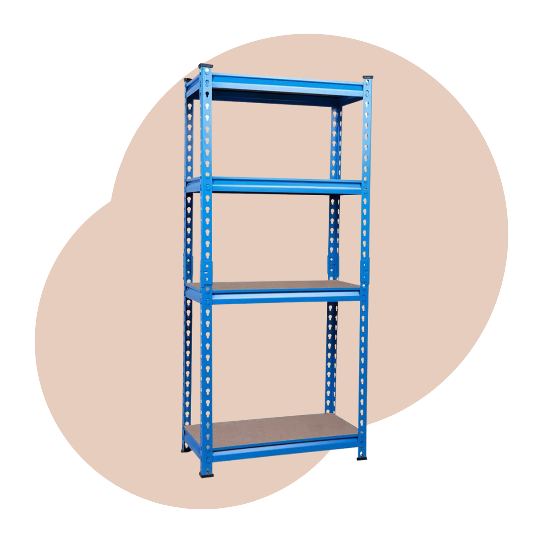 Racking Adjustable Shelves 4-Tier Storage Rack - Sky Blue