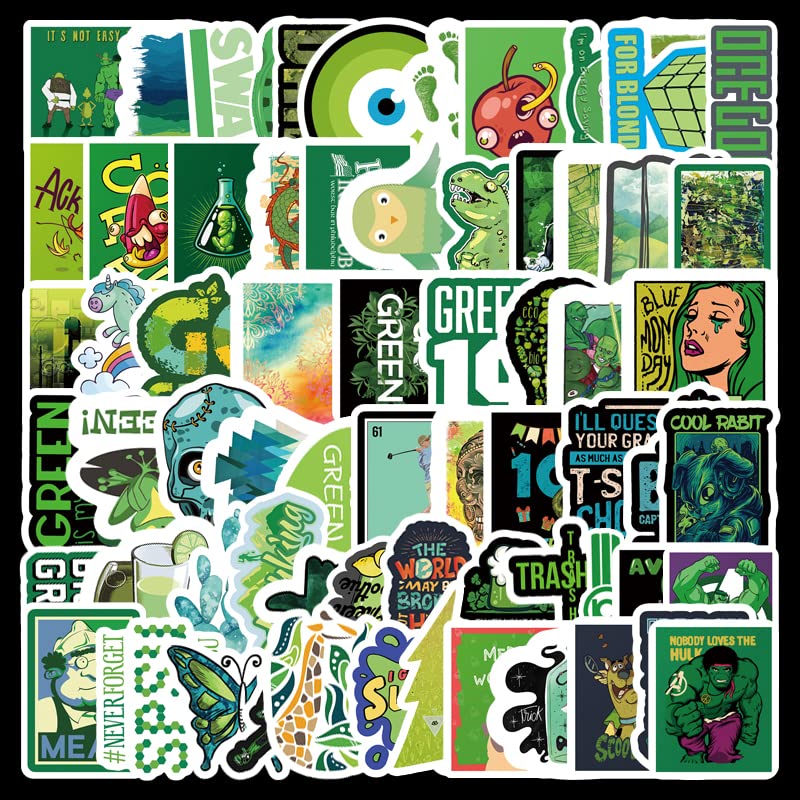 50 Pcs Stickers Of GREENZONE, Vinyl Waterproof Stickers for Water Bottles, Laptop, Skateboard Journaling Scrapbook.