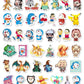 50 Pcs Stickers Of Mix Cartoon, Vinyl Waterproof Stickers for Water Bottles, Laptop, Skateboard Journaling Scrapbook.