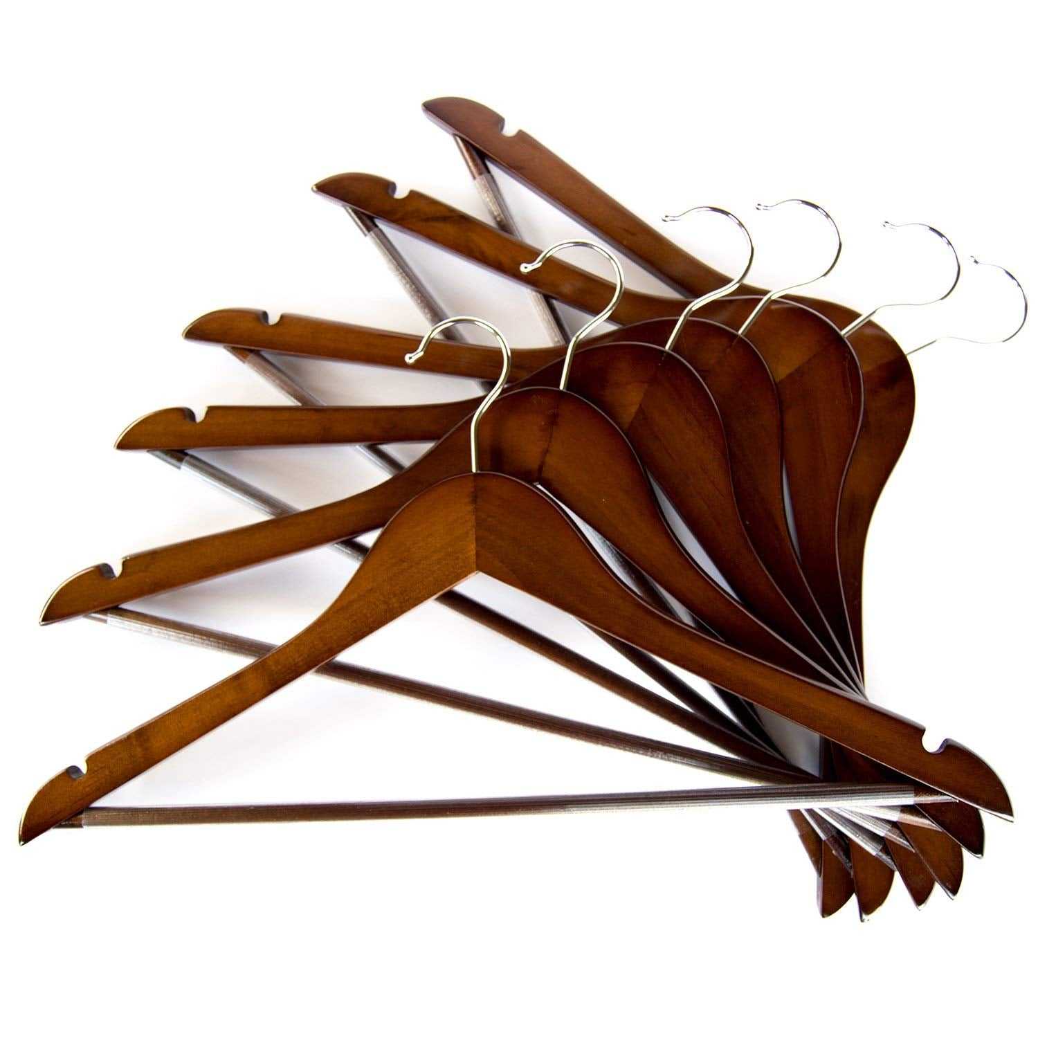 Strong Cherry Wooden Wardrobe Hangers For Suits | Natural Wood Hangers