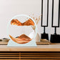 STAR WORK Moving Sand Art Decor - Round Moving Sand Art Frame, Sand Art Liquid Motion, Stress Relief, Suitable for Living Room, Office, Home, Art Gallery In White Frame (12 IN, 7 IN ,ORANGE)