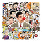 50 Pcs Stickers Of MR.Bean, Vinyl Waterproof Stickers for Water Bottles, Laptop, Skateboard Journaling Scrapbook.