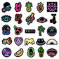 50 Pcs Stickers Of NEON Party, Vinyl Waterproof Stickers for Water Bottles, Laptop, Skateboard Journaling Scrapbook.