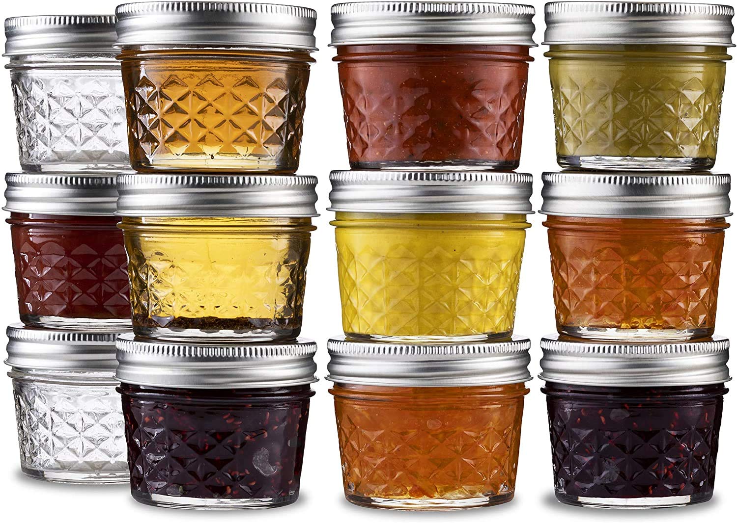 STAR WORK - Pineapple Shape Canning Jars with Lids, Glass Jars Cup for Jam, Honey, Jelly