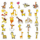 50 Pcs Stickers Of Giraffe, Vinyl Waterproof Stickers for Water Bottles, Laptop, Skateboard Journaling Scrapbook.
