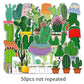 50 Pcs Stickers Of Cactus, Vinyl Waterproof Stickers for Water Bottles, Laptop, Skateboard Journaling Scrapbook.