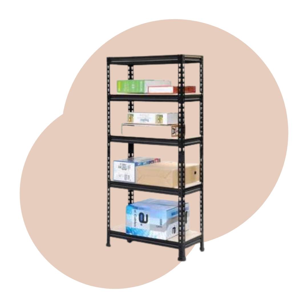 5-Tier Heavy Duty Black Storage Shelves For Home And Garage