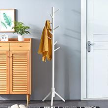 Metal Tree Coat Rack Stand With Hooks For Suits (White)