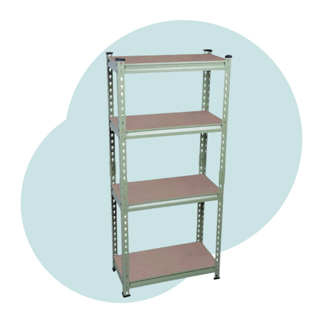 Racking Adjustable Shelves 4-Tier Storage Rack - Olive Color