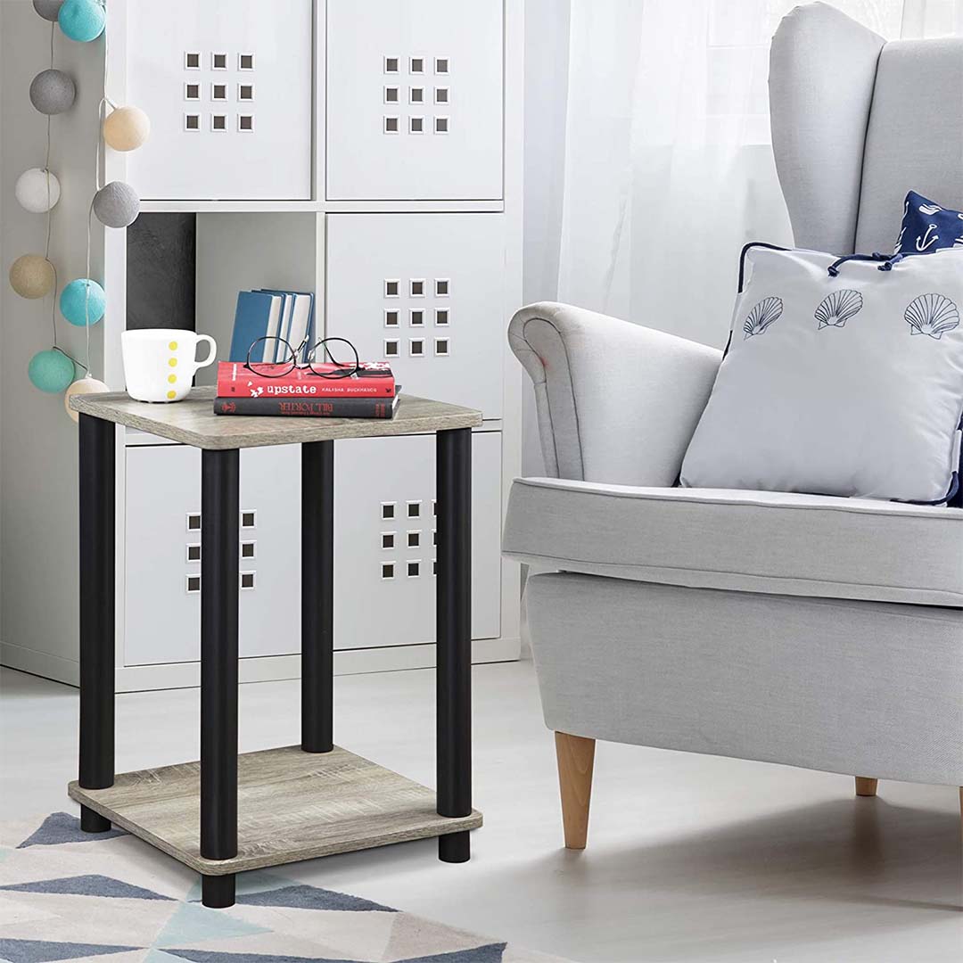 Side Tables | End Table 2 Tier Shelf Rack Stand for Sofa Turn-N-Tube - Star Work 