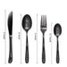 Matte Black Home & Hotel Cutlery for Kitchens | Spoon Set Of 16 - Star Work 