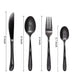 Matte Black Home & Hotel Cutlery for Kitchens | Spoon Set Of 32 - Star Work 