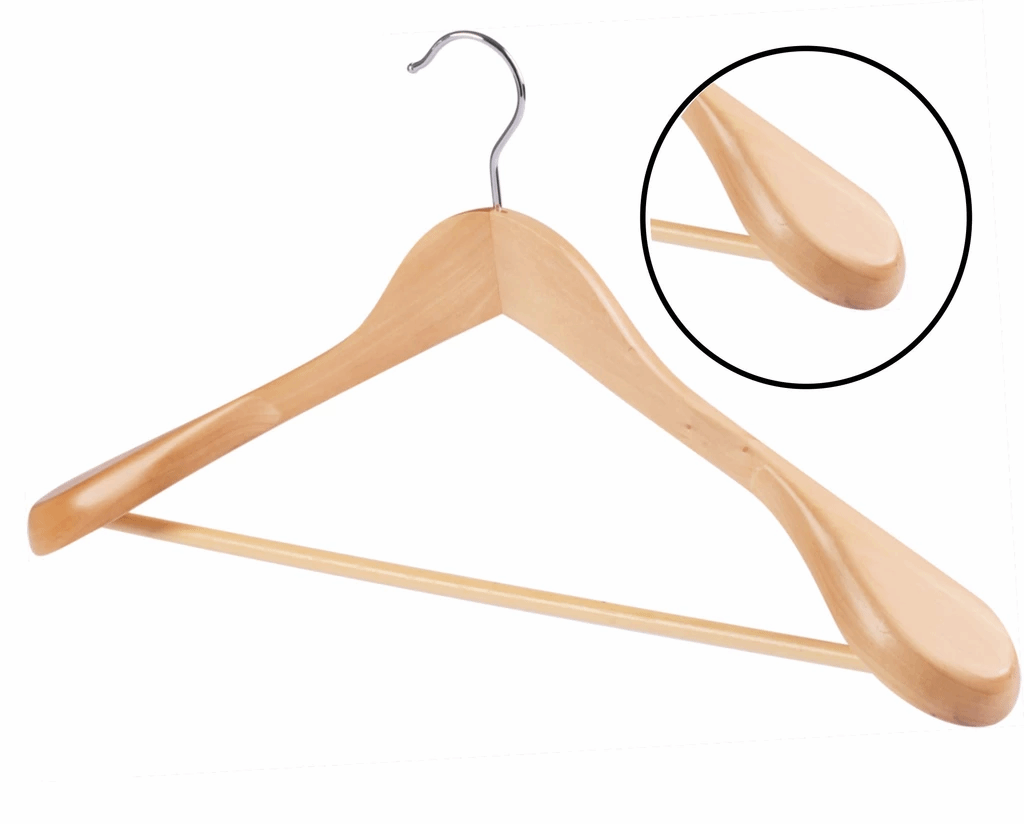 Home Deluxe Curved Solid coat Hangers with Anti-Slip Bar