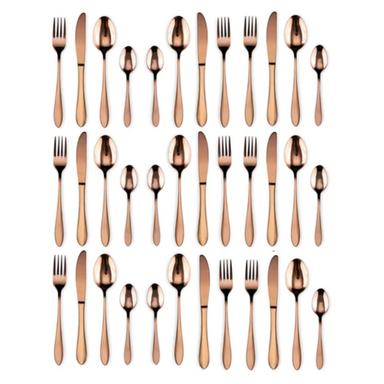 Hotel Dinnerware Mirror Cutlery European-Style Tableware Rose Gold Set of 36 - Star Work 