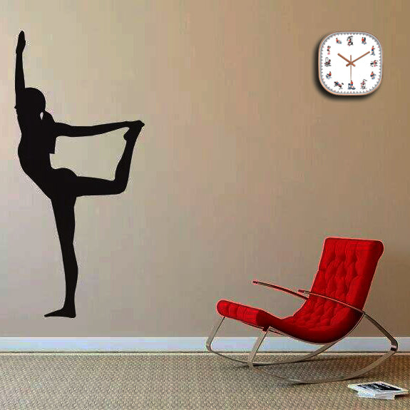 Star Work Silence non-ticking Plastic Frame Gym Square Wall Clock - Star Work 